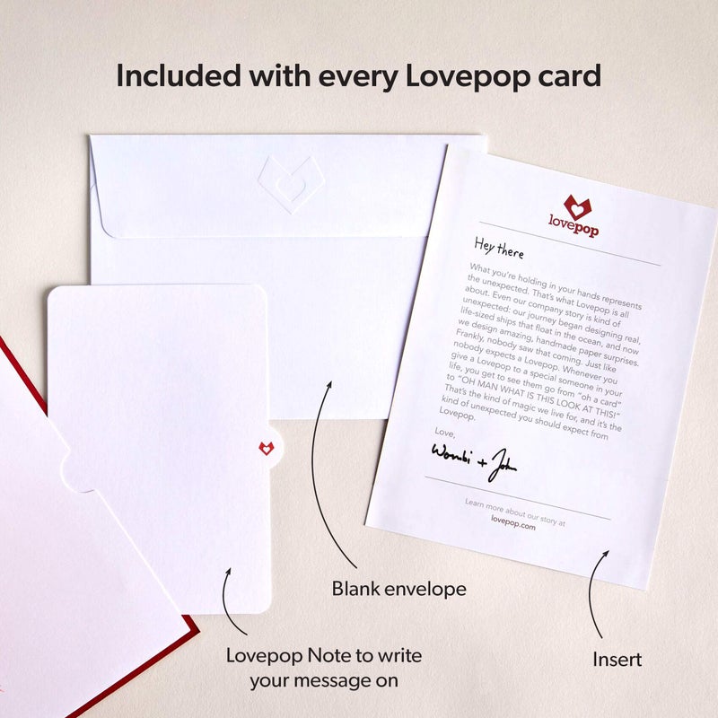 Lovepop بطاقة لوف بوب لزهرة الكركديه، 5x7-بطاقة تهنئة ثلاثية الأبعاد، بطاقة زهرة ورقية قابلة للظهور، بطاقة يوم الأم، بطاقة للأم أو الزوجة أو الصديقة، بطاقة ذكرى سنوية قابلة للظهور، أفكر فيك - Image 5